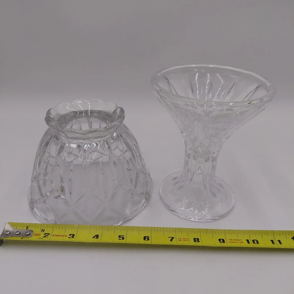 Vtg Crystal Fairy Lamp Candle Holder Clear Fifth Avenue? No Markings Whimsical